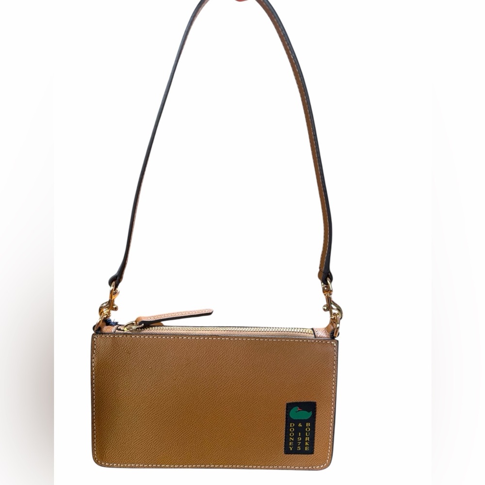 Dooney & Bourke Alpine Demi 20 Caramel Pebble Leather with Duck Logo, NWT - Picture 2 of 8